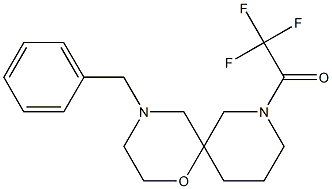 1-(4-benzyl-1-oxa-4,8-diazaspiro[5.5]undecan-8-yl)-2,2,2-trifluoroethanone Struktur