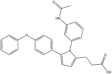 3-(1-(3-acetaMidophenyl)-5-(4-phenoxyphenyl)-1H-pyrrol-2-yl)propanoic acid Struktur