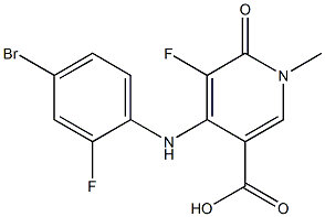 4-((4-broMo-2-fluorophenyl)aMino)-5-fluoro-1-Methyl-6-oxo-1,6-dihydropyridine-3-carboxylic acid Struktur