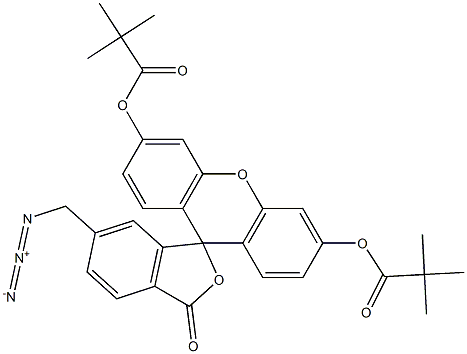 6-(azidoMethyl)-3-oxo-3H-spiro[isobenzofuran-1,9'-xanthene]-3',6'-diyl bis(2,2-diMethylpropanoate) Struktur