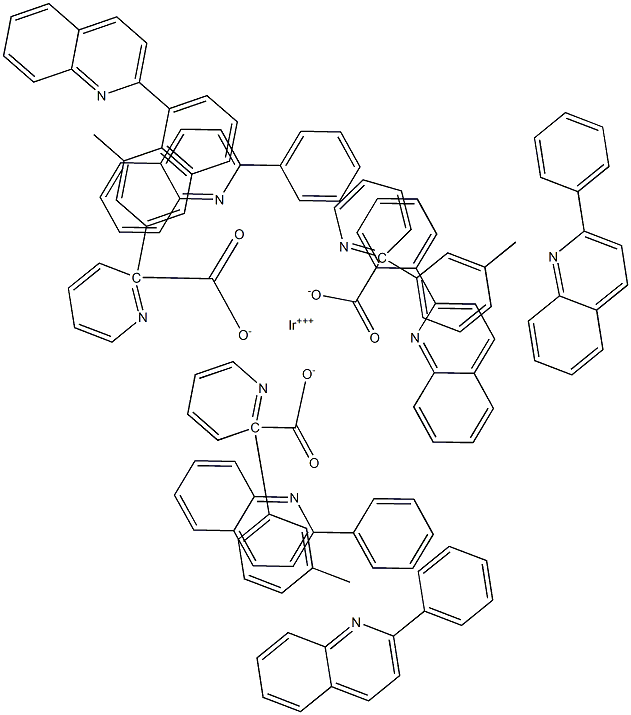 Bis(2-phenylquinoline)(2-(3-Methylphenyl)pyridinate)iridiuM(III) Struktur