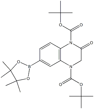 di-tert-butyl 2-oxo-6-(4,4,5,5-tetraMethyl-1,3,2-dioxaborolan-2-yl)-2,3-dihydroquinoxaline-1,4-dicarboxylate Struktur