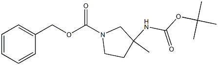 benzyl 3-((tert-butoxycarbonyl)aMino)-3-Methylpyrrolidine-1-carboxylate Struktur