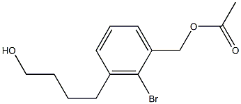 2-broMo-3-(4-hydroxybutyl)benzyl acetate Struktur