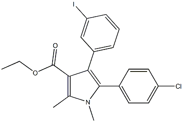 5-(4-Chloro-phenyl)-4-(3-iodo-phenyl)-1,2-diMethyl-1H-pyrrole-3-carboxylic acid ethyl ester Struktur