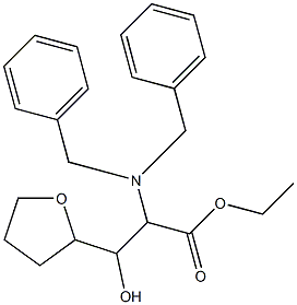 Ethyl2-(dibenzylaMino)-3-hydroxy-3-(tetrahydrofuran-2-yl) propanoate Struktur