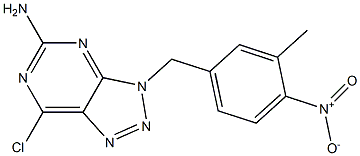 7-chloro-3-(3-Methyl-4-nitrobenzyl)-3H-[1,2,3]triazolo[4,5-d]pyriMidin-5-aMine Struktur