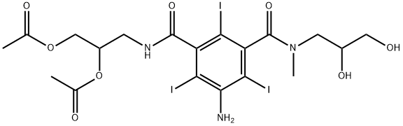 5-AMino-N'-[2,3-bis(acetyloxy)propyl]-N-(2,3-dihydroxypropy)-2,4,6-triiodo-N-Methyl-1,3-benzenedicarboxaMide Struktur