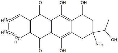 9-AMino-7,8,9,10-tetrahydro-6,7,11-trihydroxy-9-(1-hydroxyethyl)-5,12-naphthacenedione-13C3, , 結(jié)構(gòu)式