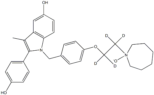 1-[[4-[2-(Hexahydro-1-oxido-1H-azepin-1-yl)(ethoxy-d4)]phenyl]Methyl]-2-(4-hydroxyphenyl)-3-Methyl-1H-indol-5-ol Struktur