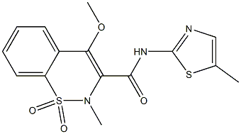 4-Methoxy-2-Methyl-N-(5-Methyl-2-thiazolyl)-2H-1,2-benzothiazine-3-carboxaMide 1,1-Dioxide Struktur