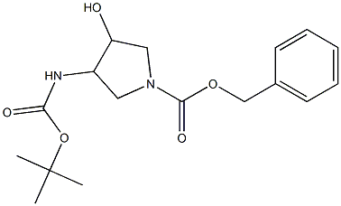 benzyl 3-(tert-butoxycarbonylaMino)-4-hydroxypyrrolidine-1-carboxylate Struktur