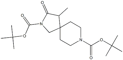 di-tert-butyl 4-Methyl-3-oxo-2,8-diazaspiro[4.5]decane-2,8-dicarboxylate Struktur