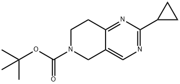 2-Cyclopropyl-7,8-dihydro-5H-pyrido[4,3-d]pyriMidine
-6-carboxylic acid tert-butyl ester Struktur