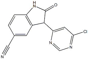 3-(6-chloropyriMidin-4-yl)-2-oxoindoline-5-carbonitrile Struktur