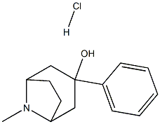 8-Methyl-3-phenyl-8-azabicyclo[3.2.1]octan-3-ol hydrochloride Struktur