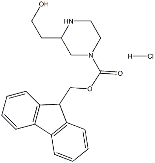 (9H-fluoren-9-yl)Methyl 3-(2-hydroxyethyl)piperazine-1-carboxylate hydrochloride Struktur