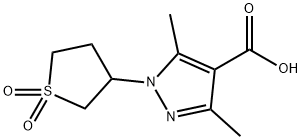 3,5-Dimethyl-1-(1,1-dioxotetrahydrothiophen-3-yl)-1H-pyrazole-4-carboxylic acid Struktur