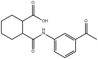 2-{[(3-ACETYLPHENYL)AMINO]CARBONYL}CYCLOHEXANECARBOXYLIC ACID Struktur