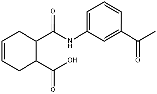 6-{[(3-ACETYLPHENYL)AMINO]CARBONYL}CYCLOHEX-3-ENE-1-CARBOXYLIC ACID Struktur