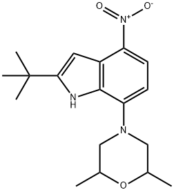 2-TERT-BUTYL-7-(2,6-DIMETHYLMORPHOLIN-4-YL)-4-NITROINDOLE Struktur