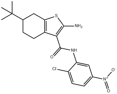 2-Amino-6-tert-butyl-N-(2-chloro-5-nitrophenyl)-4,5,6,7-tetrahydro-1-benzothiophe Struktur