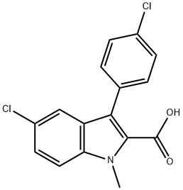 5-Chloro-3-(4-chlorophenyl)-1-methyl-1H-indole-2-carboxylic acid Struktur