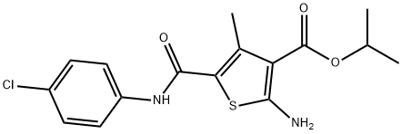 Isopropyl 2-amino-5-{[(4-chlorophenyl)amino]-carbonyl}-4-methylthiophene-3-carbox Struktur