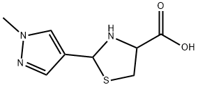 2-(1-methyl-1H-pyrazol-4-yl)-1,3-thiazolidine-4-carboxylic acid Struktur