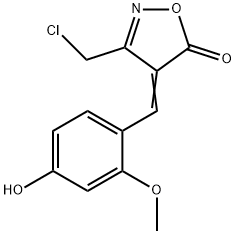 (4E)-3-(chloromethyl)-4-(4-hydroxy-2-methoxybenzylidene)isoxazol-5(4H)-one Struktur