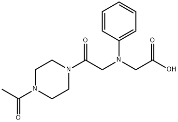 [[2-(4-acetylpiperazin-1-yl)-2-oxoethyl](phenyl)amino]acetic acid Struktur