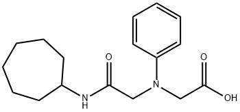 [[2-(cycloheptylamino)-2-oxoethyl](phenyl)amino]acetic acid Struktur