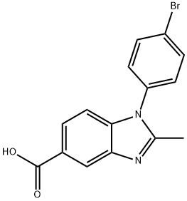 1-(4-bromophenyl)-2-methyl-1H-benzimidazole-5-carboxylic acid Struktur