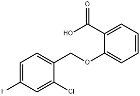 2-[(2-chloro-4-fluorobenzyl)oxy]benzoic acid Struktur