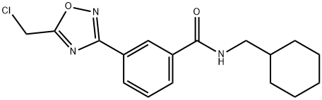 3-[5-(chloromethyl)-1,2,4-oxadiazol-3-yl]-N-(cyclohexylmethyl)benzamide Struktur