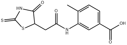 3-{[(2-mercapto-4-oxo-4,5-dihydro-1,3-thiazol-5-yl)acetyl]amino}-4-methylbenzoic acid Struktur