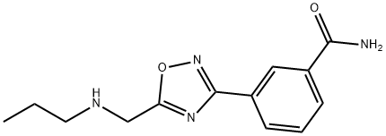 3-{5-[(propylamino)methyl]-1,2,4-oxadiazol-3-yl}benzamide Struktur