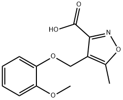 4-[(2-methoxyphenoxy)methyl]-5-methylisoxazole-3-carboxylic acid Struktur