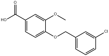 4-[(3-chlorobenzyl)oxy]-3-methoxybenzoic acid Struktur