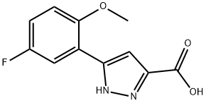 5-(5-fluoro-2-methoxyphenyl)-1H-pyrazole-3-carboxylic acid Struktur