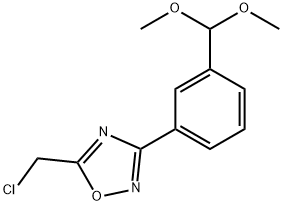 5-(chloromethyl)-3-[3-(dimethoxymethyl)phenyl]-1,2,4-oxadiazole Struktur