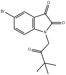 5-bromo-1-(3,3-dimethyl-2-oxobutyl)-1H-indole-2,3-dione Struktur