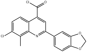 2-(1,3-benzodioxol-5-yl)-7-chloro-8-methylquinoline-4-carbonyl chloride Struktur