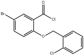 5-bromo-2-[(2-chlorobenzyl)oxy]benzoyl chloride Struktur