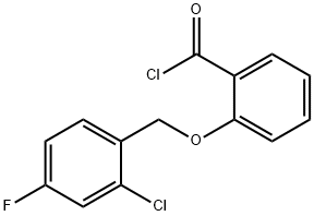 2-[(2-chloro-4-fluorobenzyl)oxy]benzoyl chloride Struktur