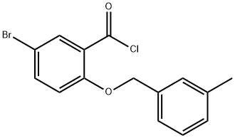 5-bromo-2-[(3-methylbenzyl)oxy]benzoyl chloride Struktur