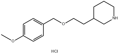 3-{2-[(4-Methoxybenzyl)oxy]ethyl}piperidinehydrochloride Struktur