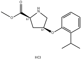 Methyl (2S,4S)-4-(2-isopropylphenoxy)-2-pyrrolidinecarboxylate hydrochloride Struktur