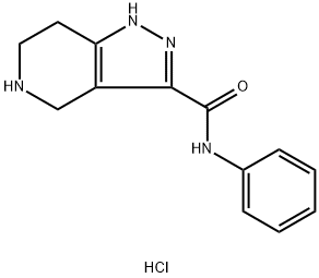 N-Phenyl-4,5,6,7-tetrahydro-1H-pyrazolo[4,3-c]-pyridine-3-carboxamide hydrochloride Struktur