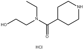 N-Ethyl-N-(2-hydroxyethyl)-4-piperidinecarboxamide hydrochloride Struktur